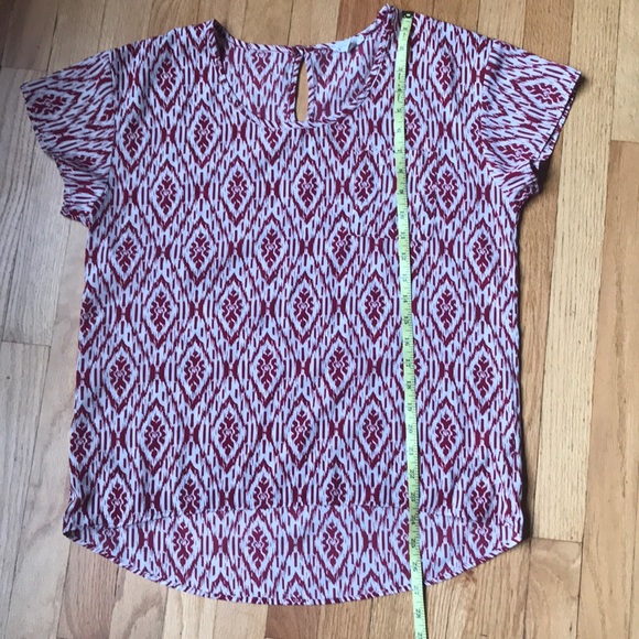 Paper kite short sleeve hi-low ikat blouse - Picture 5 of 6